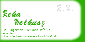 reka welkusz business card